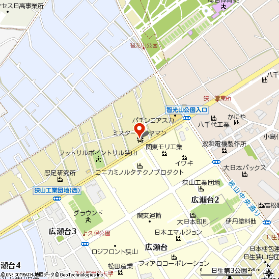 ミスタータイヤマン狭山智光山店付近の地図